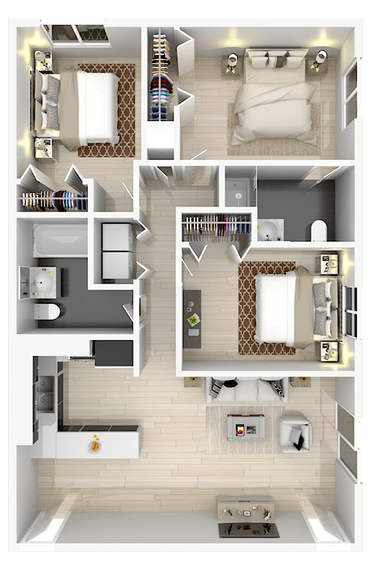 a floor plan of a house with a bedroom and a bathroom